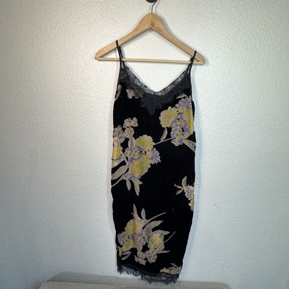 Band Of Gypsies Dress M Black Foral Burnout Velvet Lace Goth Vampy 90s Grunge - Picture 2 of 9